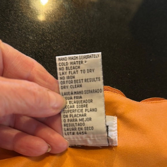 R&M Richards Elegant Orange Beaded Battenberg Lace Dress Special Occassion - Picture 10 of 10